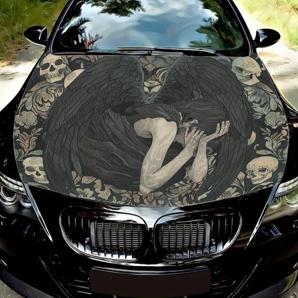 Ailes tombantes, le contemplateur parmi les crânes, enveloppes graphiques en vinyle pour capot de voiture, autocollant graphique pour capot de voiture, le matériau en vinyle rend votre voiture