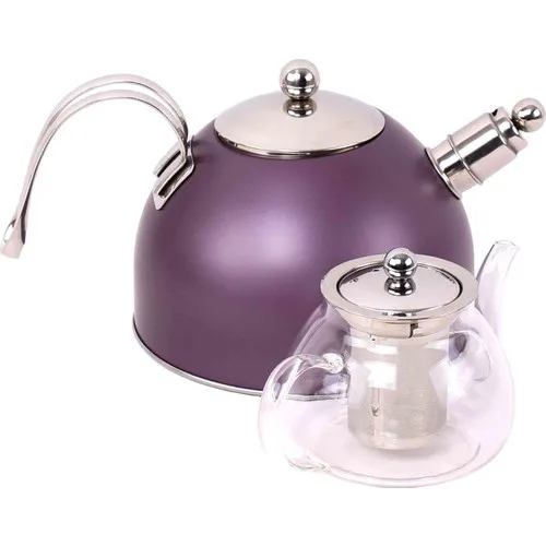 Gönül Glass Demlikli Pressure Steel Teapot Set