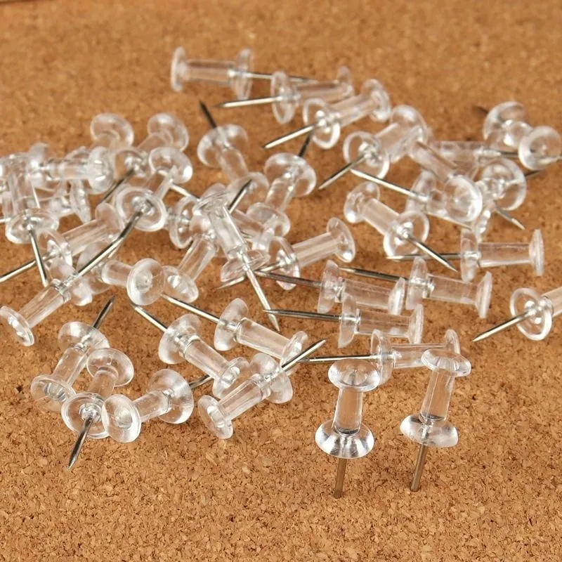 200pcs Push pin, transparent I-shaped nail, big head art nail, cork card drawing, fixed according to nail photo