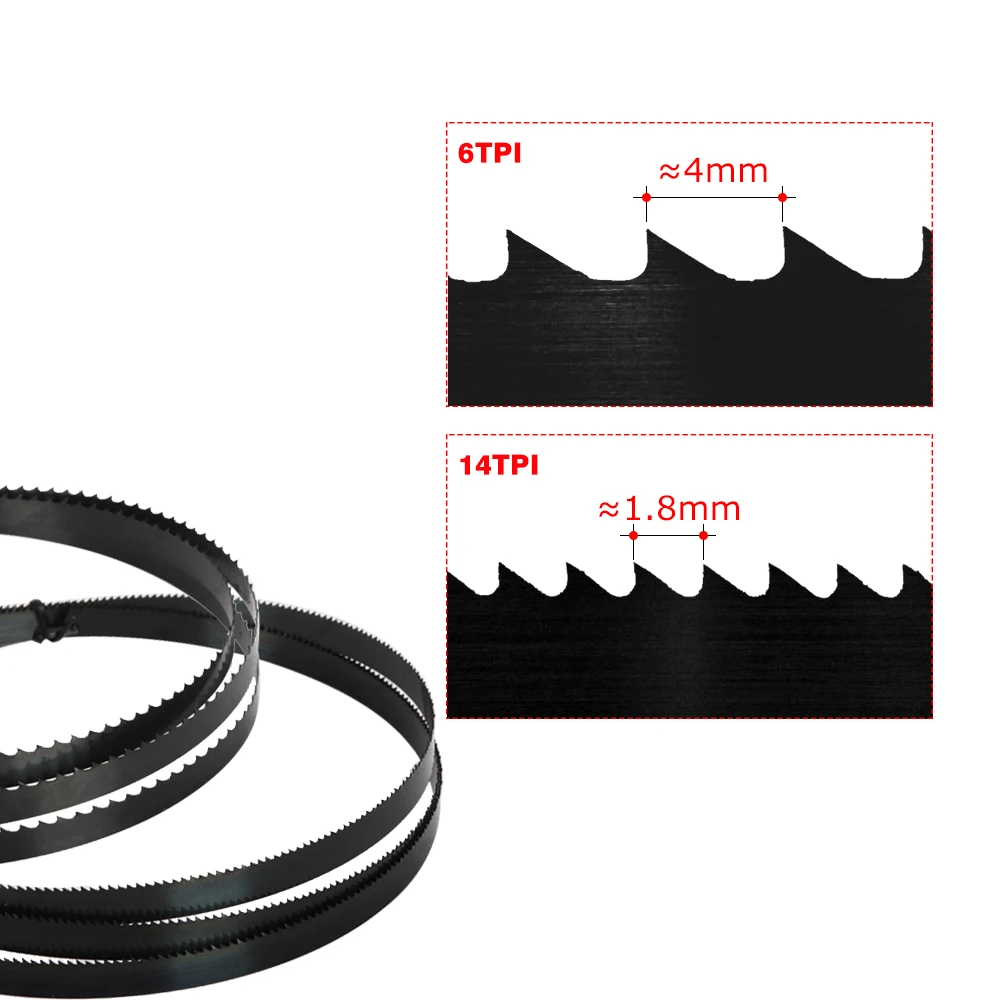 3PCS 1400mm Band Saw Blade 3.2/6.35/9.5mm Width 6/14TPI Woodworking Tools Accessories for Einhell SB200 Scheppach HBS20