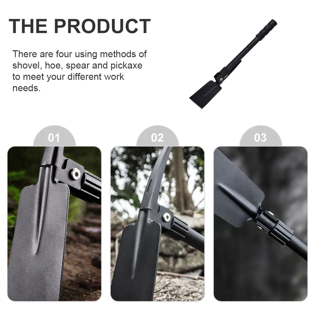 Multi use Gardening Hoe 4 in 1 Foldable Camping Tool Sturdy Alloy Steel Pickaxe PVC Handle Non Weeding Digging