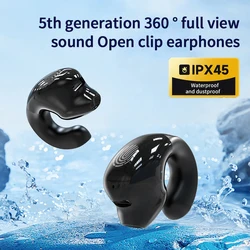 TWS Wireless Bluetooth Headphones Bone Conduction Headset HiFi Stereo Music Ear Clip on Ear Earring Sports Earbuds With Mic