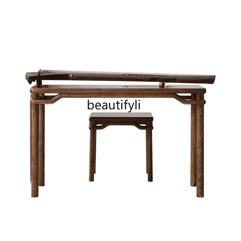 Guqin Desks and Chairs Solid Wood Resonance Piano Table Antique Chinese Studies Desk Copy Scripture Table Tea Table Furniture