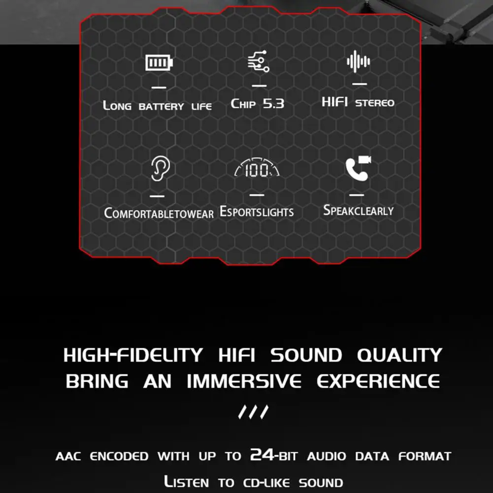 Słuchawki kompatybilne z Bluetooth wysokiej jakości bezprzewodowe słuchawki douszne dźwięk Hifi bezprzewodowy słuchawki douszne z mikrofonem redukcja szumów