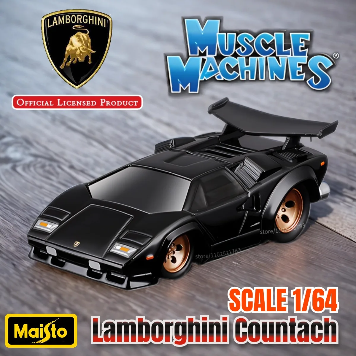 Maisto 1:64 Lamborghini Countach Muscle Machines Car Model Diecast Scale American Monster Transport Figure Kid Boy Toy