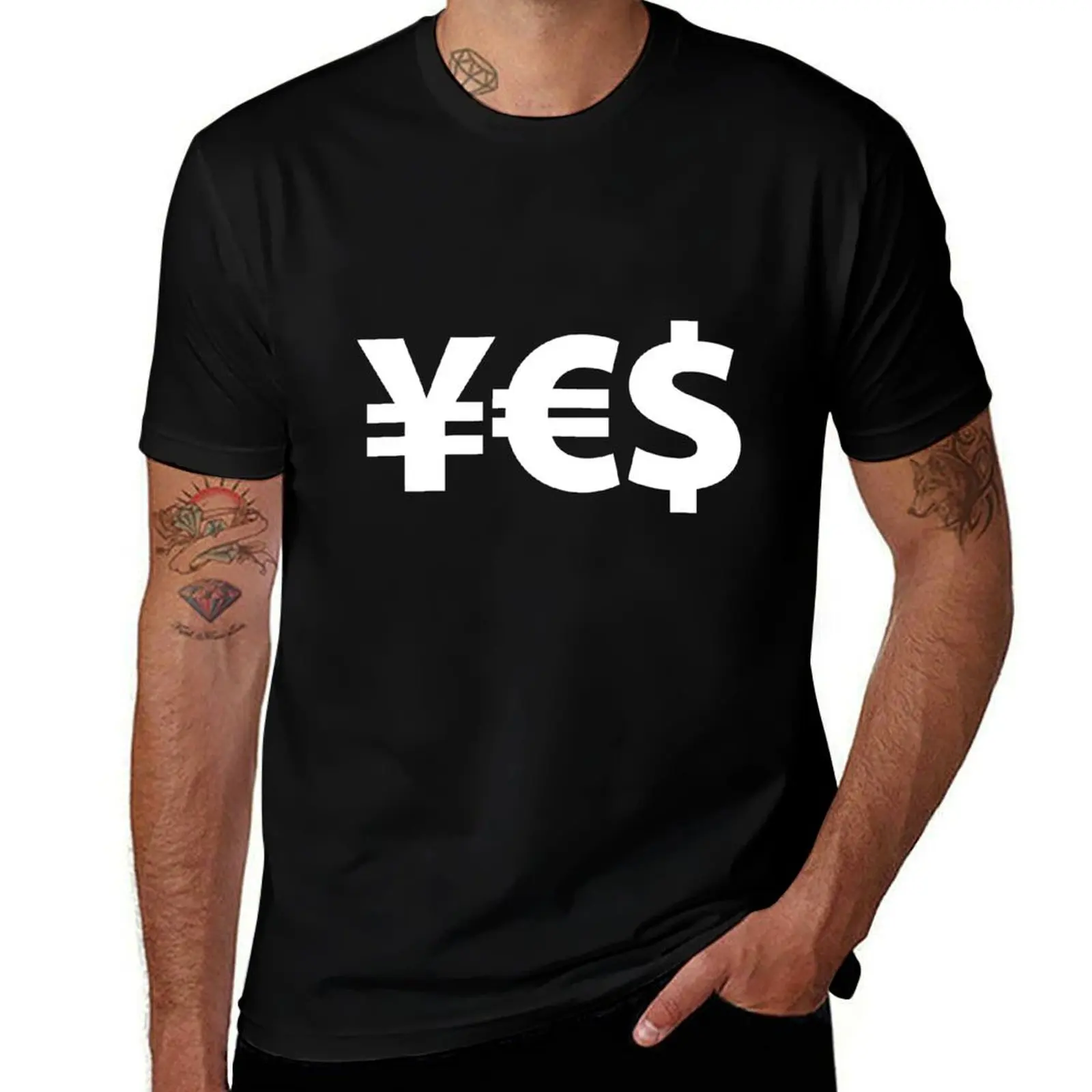 YES! Yen euro dollars money T-Shirt plus sizes graphics anime oversizeds t shirt for men