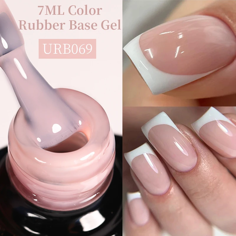 UR SUGAR 7ml Quick Construction Rubber Base Gel Semi Permanent Nude Nail Gel Polish UV Gel Construction Quick Building Nail Art