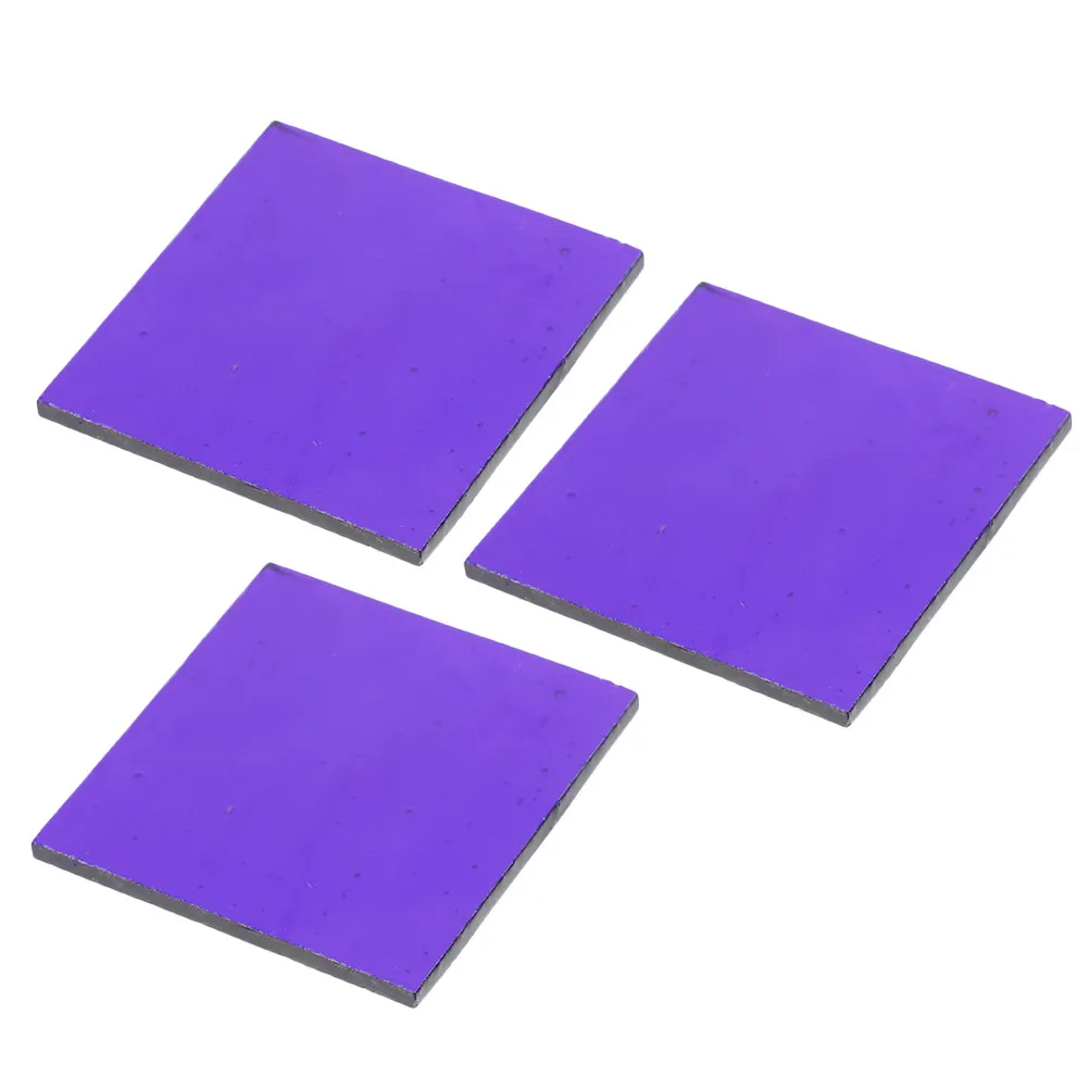 3pcs Cobalt Blue Glass Sheets for Flame Test Potassium Detection in Chemistry Labs