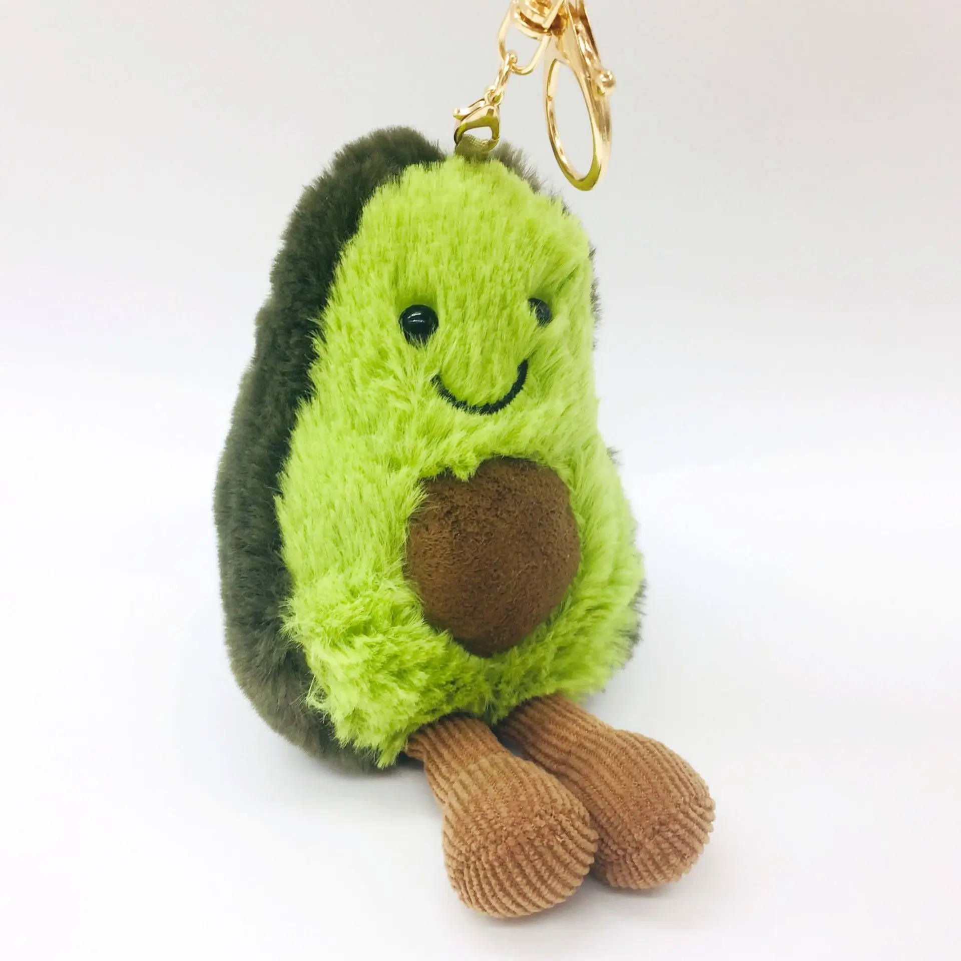 15CM Cute Fruit Plush Stuffed Toy Keychain Cartoon Avocado Pineapple Apple Watermelon Mushroom Doll Pendant Bag Car Ornament