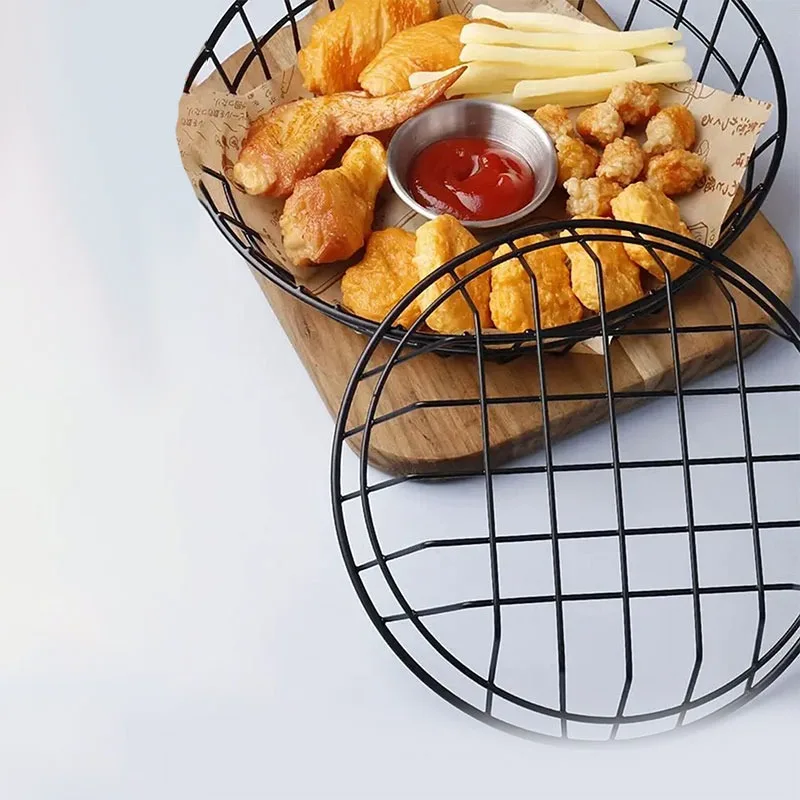 1PC Stainless Steel French Fry Basket for Chicken Wings and Legs - Western Restaurant Serving Tray Plate