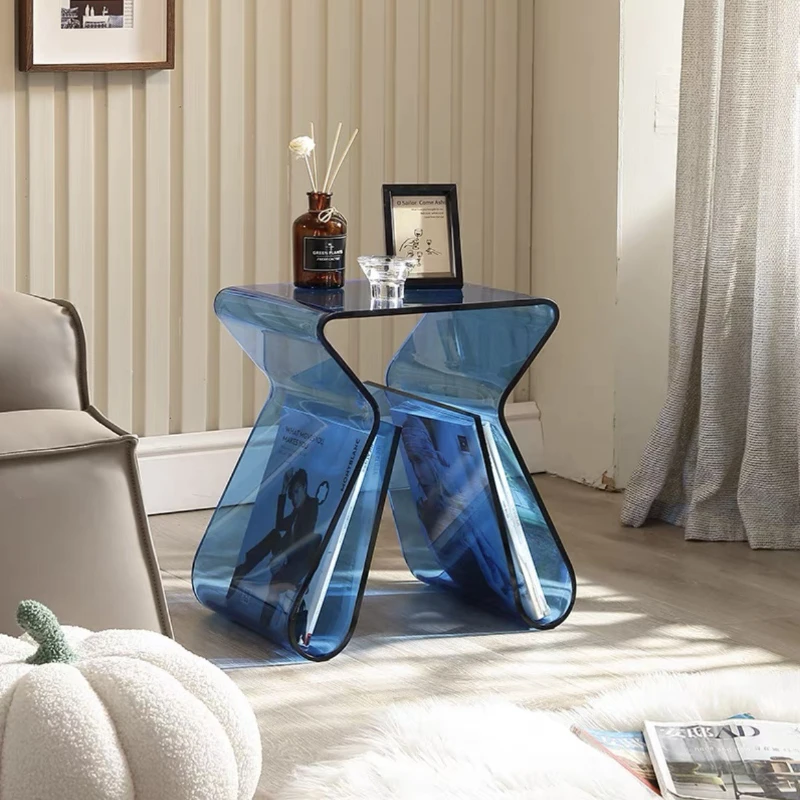 

Italian simple coffee table sofa living room transparent edge few household light luxury corner few small apartmen