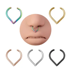 1-5Pcs Faux Septum Ring For Women Men Stainless Steel Fake Septum Piercing Jewelry Non-Pierced Clip On Nose Ring Hoop