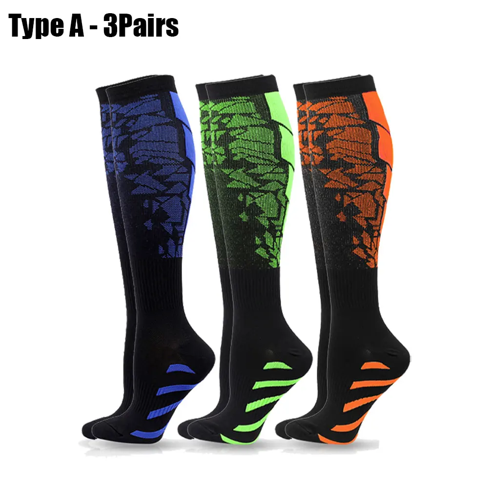 1/3/6 paar Sport Compressiekousen Verpleging Dames en Heren Kousen Verpleging Wandelen Reizen Vliegsokken Hardlopen Fitness Sokken