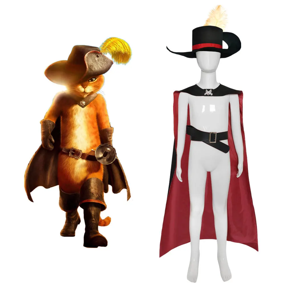 Bestseller2Cos Costume, Anime Cosplay Puss in Boots Halloween Cat Hero Cape IP Cosplay Costumes Novelty & Special Use view 2