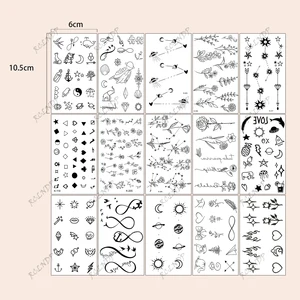 15 قطعة للماء مؤقت الوشم المرصع بالنجوم ملصق القمر زهرة القلب تحلق الطيور وهمية تاتو فلاش تاتو الإصبع تاتو للمرأة أعلى 8 مبيعات الطيور الإناث الوشم - No8
