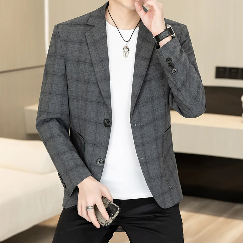 

2026 Men's Autumn New Plaid, Business Casual blazer