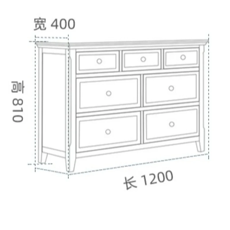 Green 7 Drawer Cabinet Dresser Vintage Panel Sideboard Display Cabinet Showcase Living Room Chest Of Drawers Gabinete Furniture