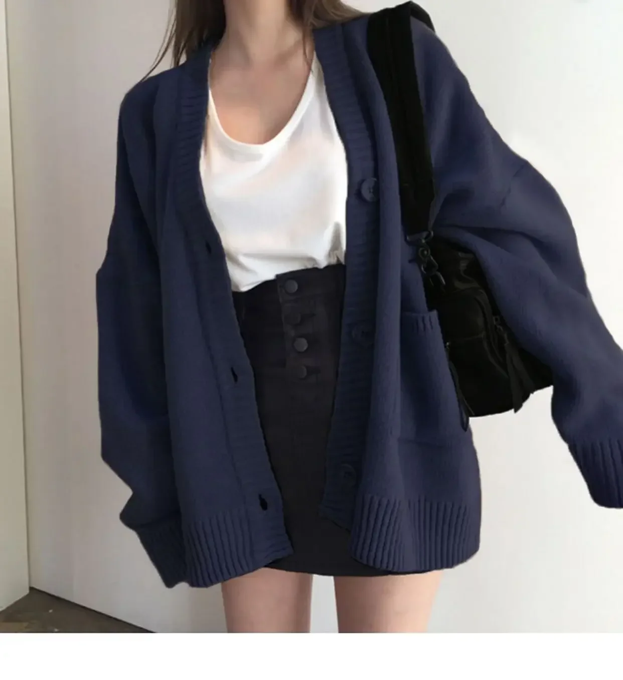 Knit Cardigan Women New Sweater Outerwear Loose Overlapping Retro Japan fashion Lazy Top Outdoor Girl 2024 Autumn and Winter