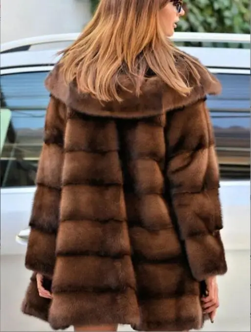 Hoge kwaliteit damesmode bontjas capuchon damesjas nieuwe winter dikke warme casual dames nepbontjas