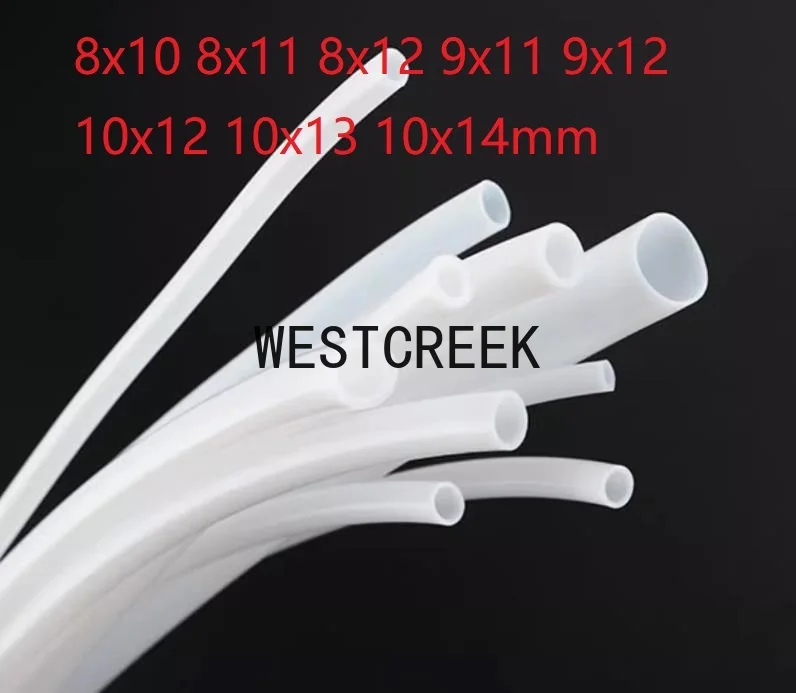 WESTCREE 8x12 9x11 9x12 10x12 10x13 10x14mm corrosion milky white PTFE PIPE  PTFE ETFE tubing FEP hose ptfe tube polytef duct