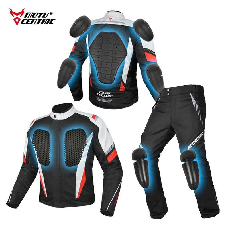 MOTOCENTRIC Racing Men's Two-Piece Windproof and Waterproof Motorcycle Riding Suit Winter Pants with Detachable Protective Gear