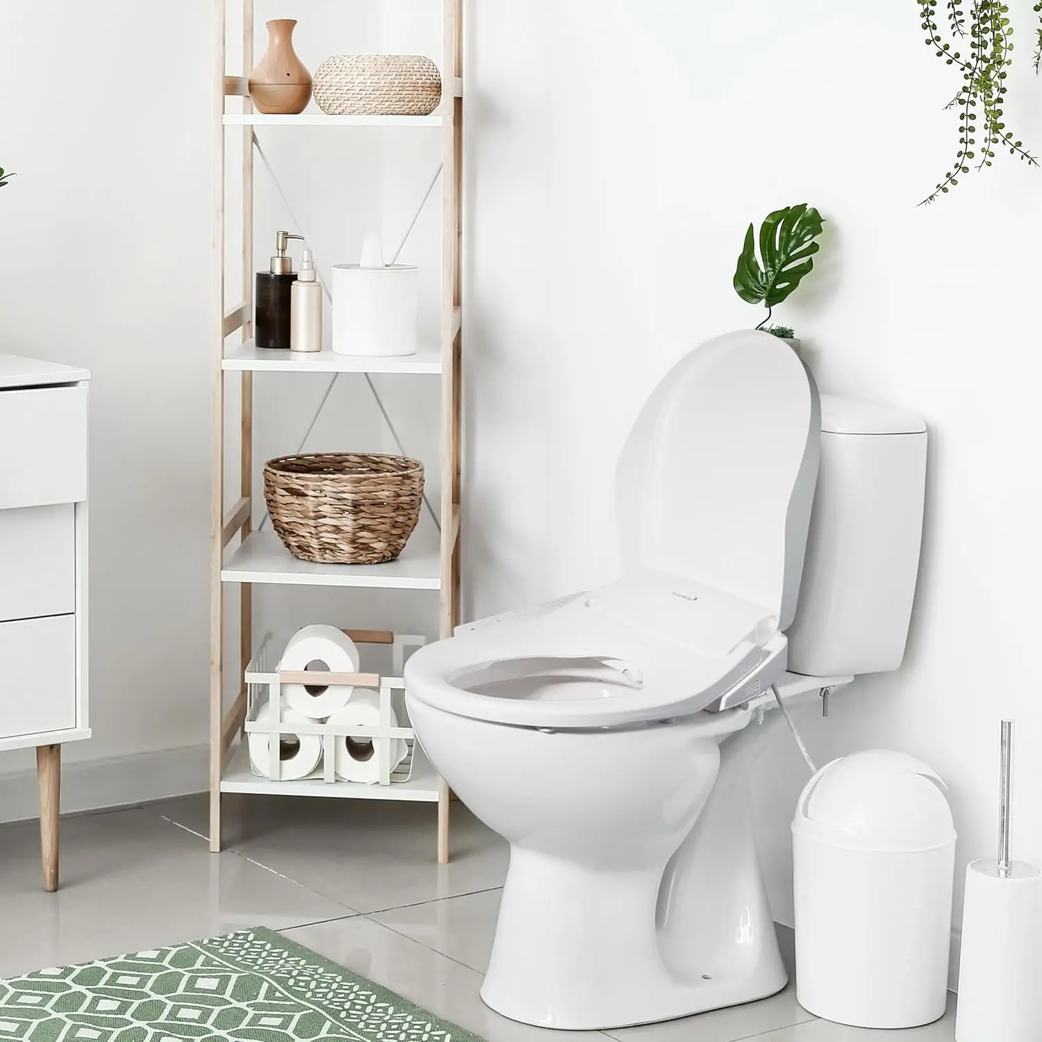 Electric Bidet Seat for Elongated - Electronic Heated Toilet Seat with Warm Air Dryer and Temperature Controlled Wash Functions