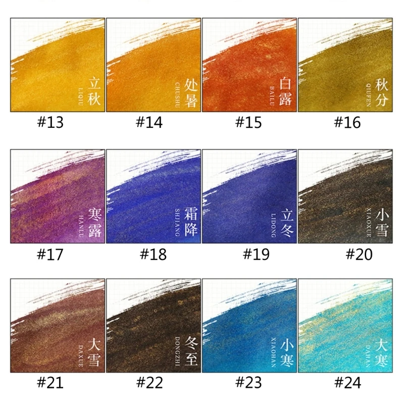 7ml 24 Solar Terms Multifunctional Color Painting Stationery Supplies for Writing Drawing Painting