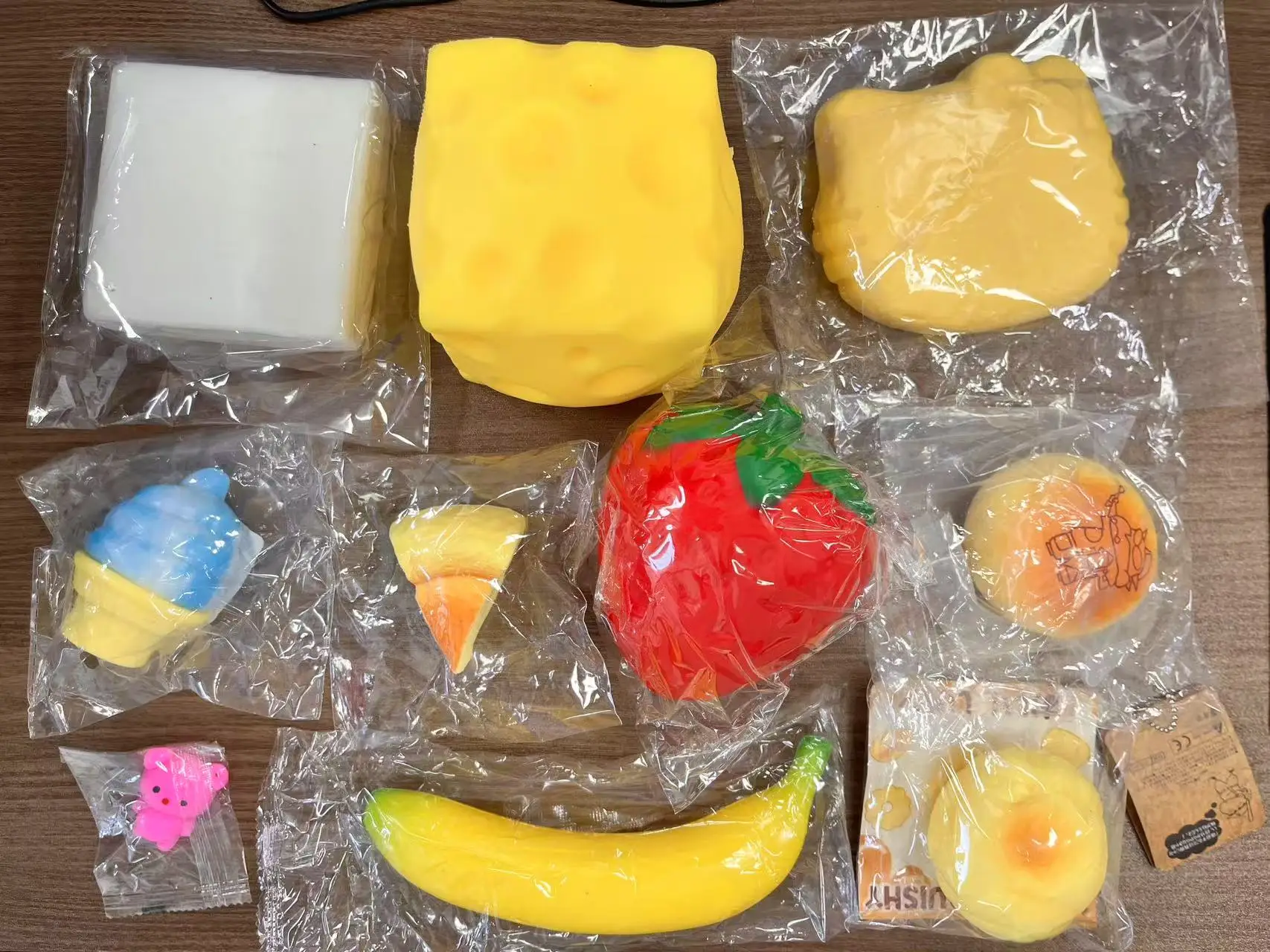 100+ Pcs Assorted Squishy Blind Box Surprise Pack Bulk Stress Relief Squeeze Toys, Giant Yellow Gorilla Moai Panda Rabbit Fidget view 5