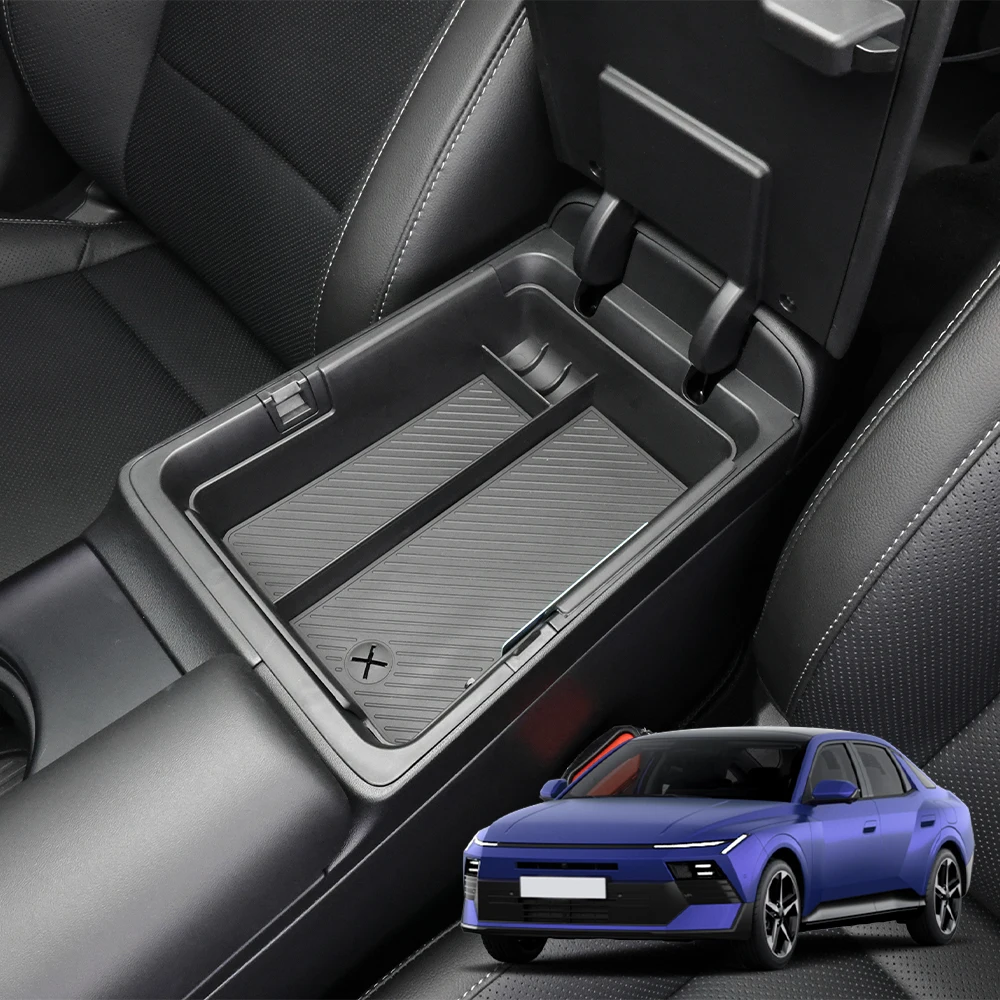 1PCS Center Console Storage Box Accessories For Hyundai Elantra CN8 Electronic Version Car Supplies LHD view 2