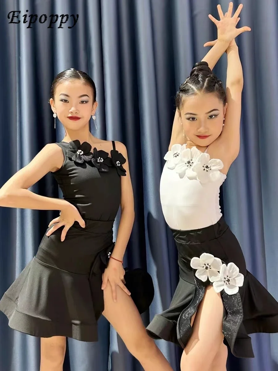 

Latin Dance Wear Girls' New Summer Split Internet Celebrity Advanced Practice Performance Children Dancing Dress