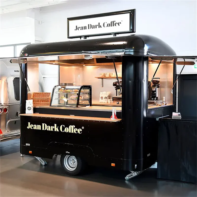 Сертифицированный CE мобильный грузовик для еды с полной кухней с вытяжкой, вентиляционным отверстием, караван, кемпер, прицеп, барбекю, мороженое, тележка для еды для хот-догов, кофе-бар