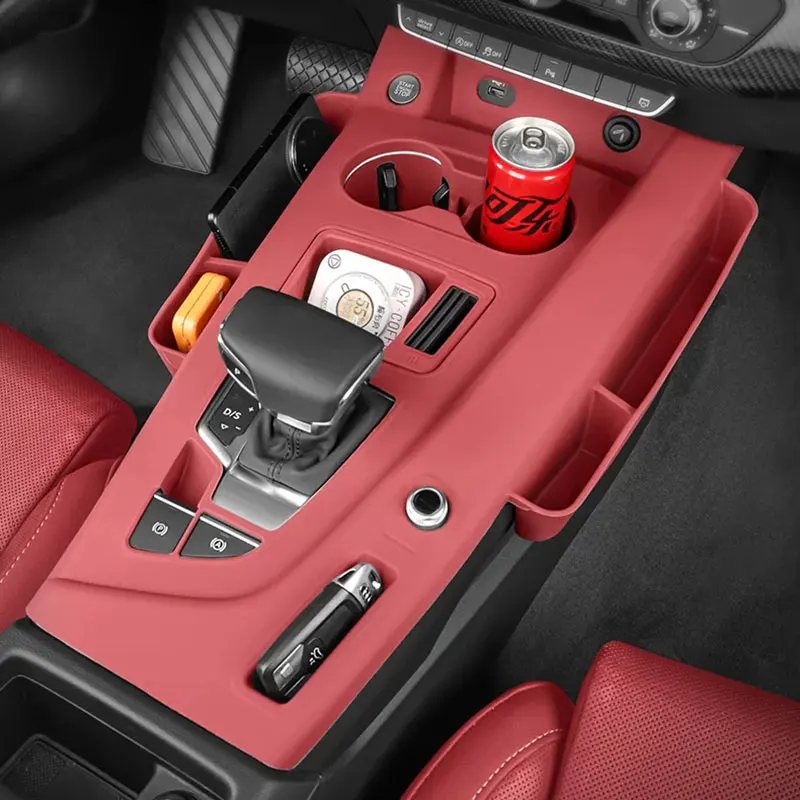 For Audi A4 A5 2020-2025 Silicone Central Control Gear Panel Protective Pad Interior Storage Box Modification Accessories