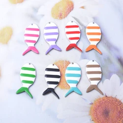 6pcs Copper Two-sided Enamel Fish Charms Colorful oil drippingEar Pendant DIY Jewelry Earring Making