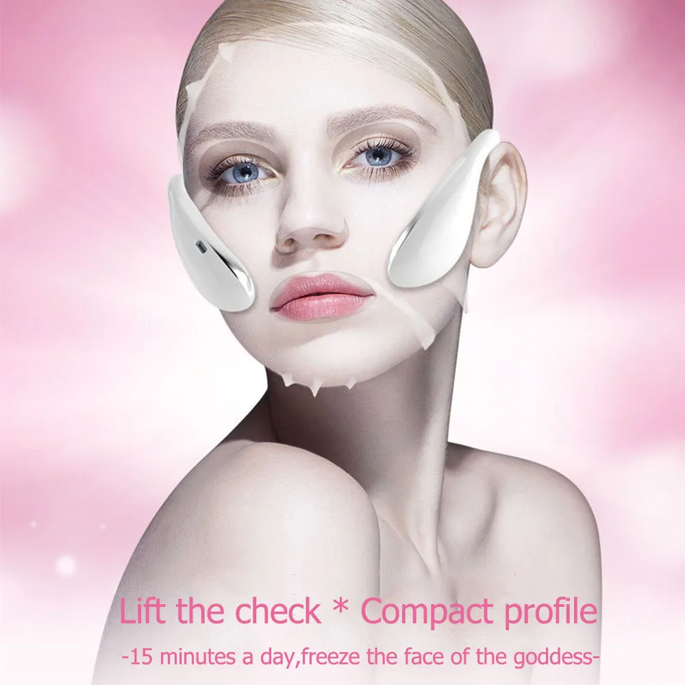 Vibration Face Lifting Double Chin Reducer Skin Tightening Facial Shaping Microcurrent EMS Led Light Devices Neck Massager