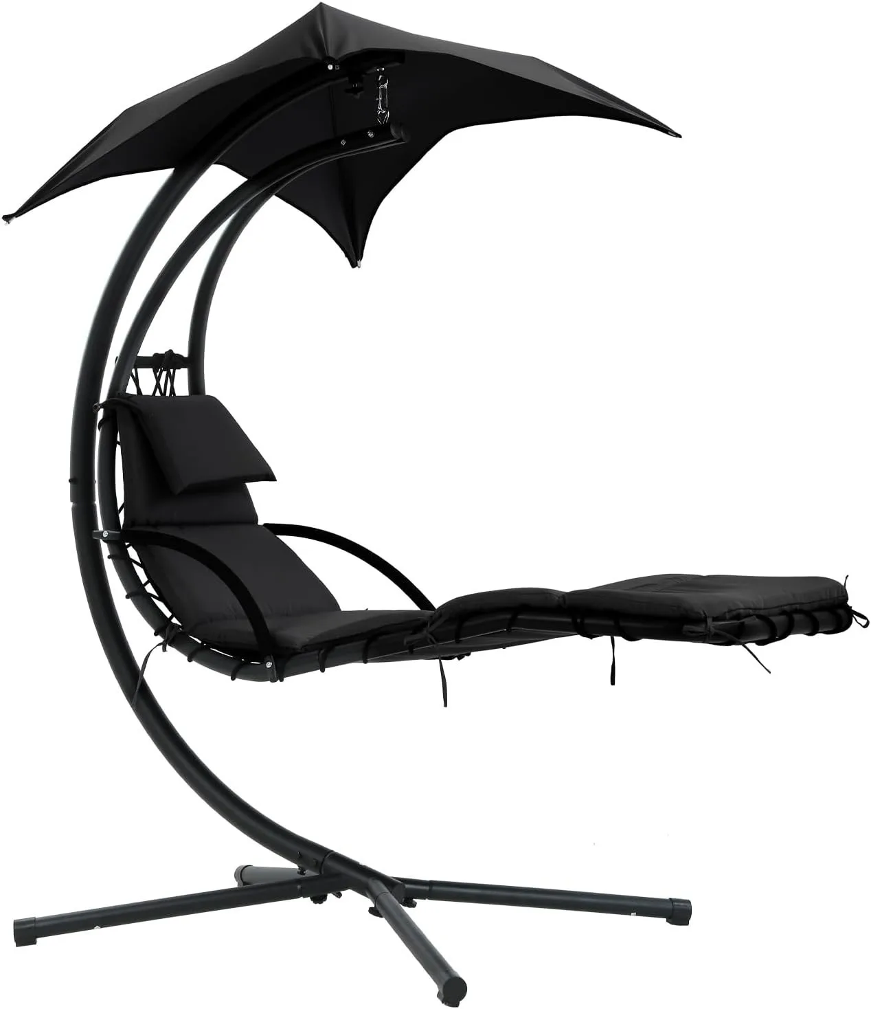 Hammock Chair Lounge Chair w/Built-in Pillow and Removable P