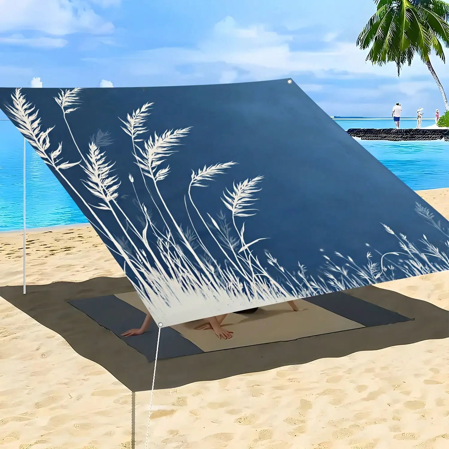 

Grass Printed Outdoor Sunshade, Universal Artistic Canopy For Patio & Camping All Year Round YBO7