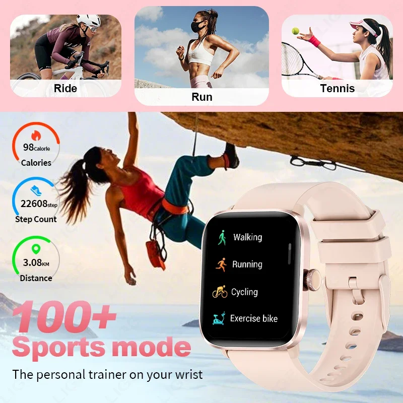 LIGE 2025 AMOLED Smart Watch Women Bluetooth Call Ladies Physiologic Function Clock Sport Bracelet Waterproof Smartwatch For Men