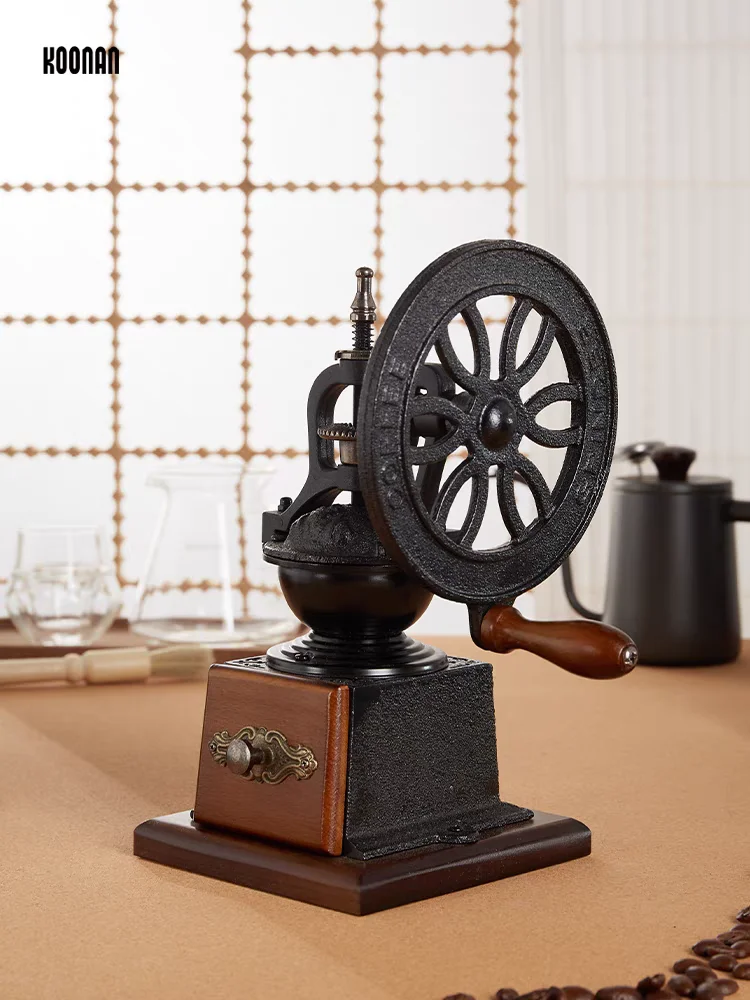 

Hand-Crank Coffee Grinder, Small Hand-Operated Retro Coffee Bean Grinding Machine For Home Use