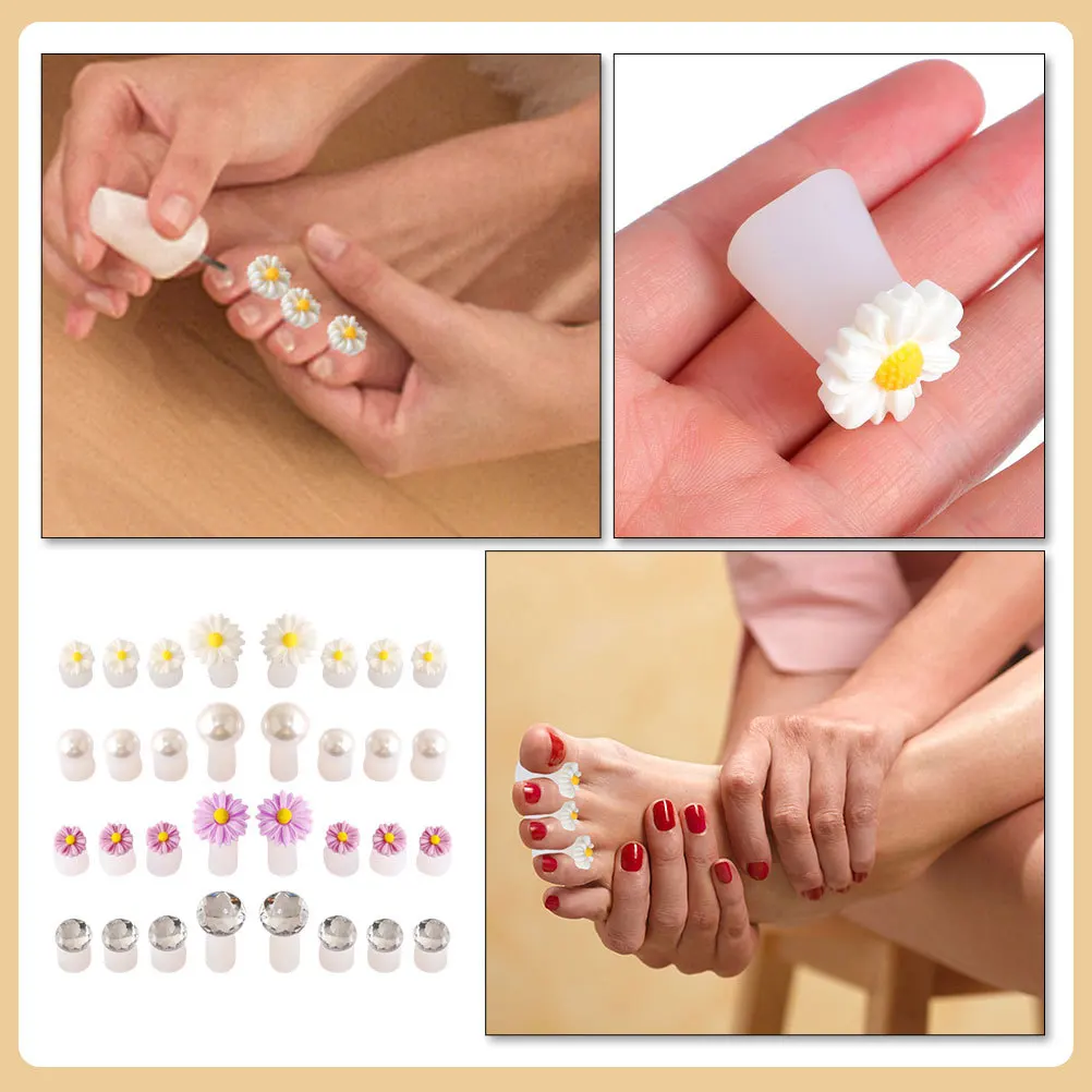 32 pçs pés separadores de dedo do pé portátil reutilizável ferramentas da arte do prego para salão manicure pedicure alinhamento manutenção separadores de dedo do pé