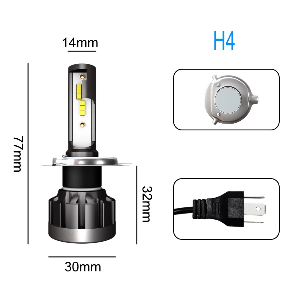 4x LED Headlights H4 Hi/Lo Beam Bulbs + 9005 Car Fog Lights Combo Lamps Kit For Toyota Tacoma 2005 2006 2007 2008 2009 2010 2011