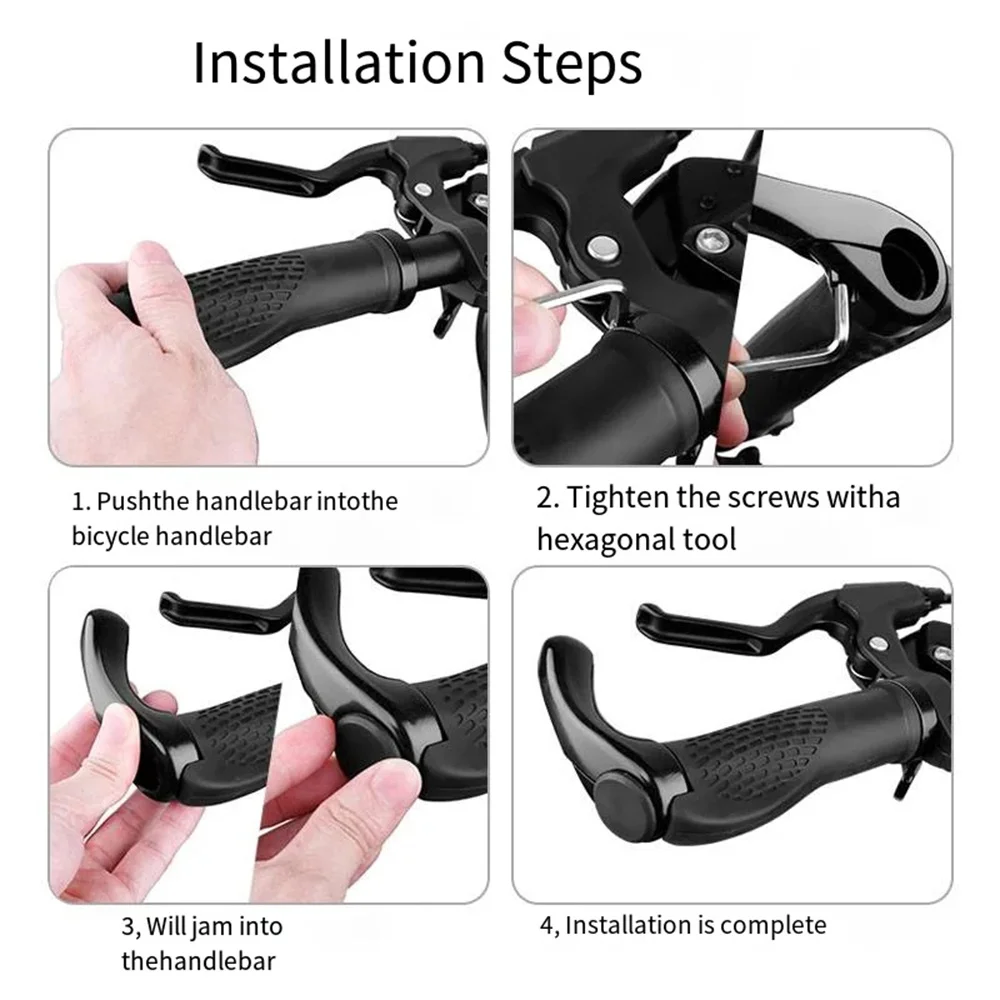 Anti-slip Rubber Bicycle Handlebar End Cover Aluminum Alloy Lock Mountain Bike Handlebar Bicycle Anti-slip Handle Cover