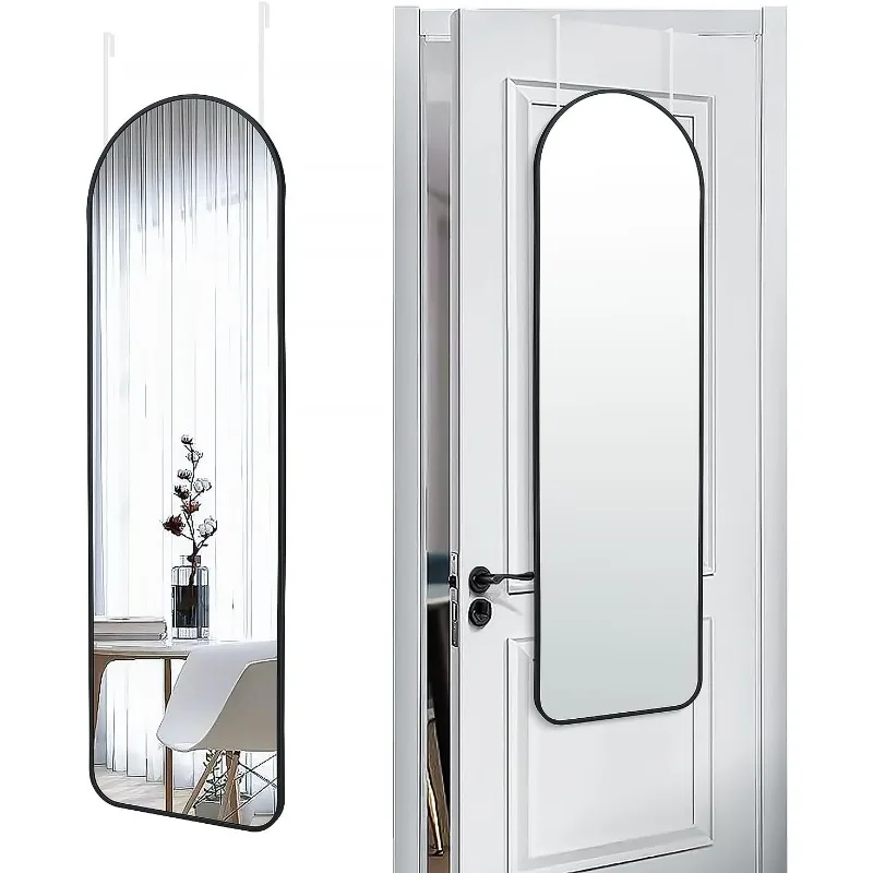 47x14 Mirror Full Length Back Door Hanging or Wall Mounted Aluminum Metal Frame Arch Mirrors for Entryway Bedroom Bathroom