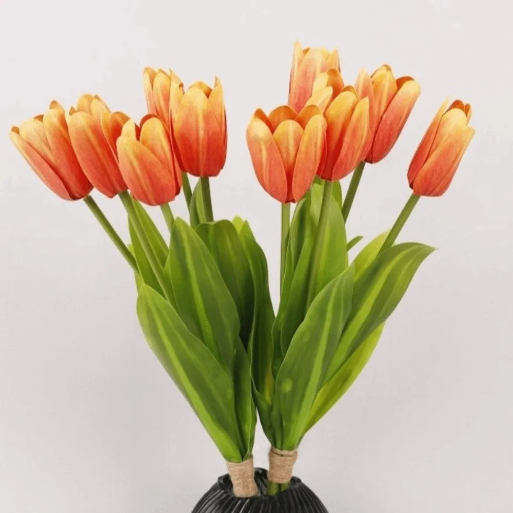 Real Touch Artificial Tulip Flowers Realistic Handmade Simulation Big Tulip 52 cm Luxury Faux Tulip Branch Party Favors