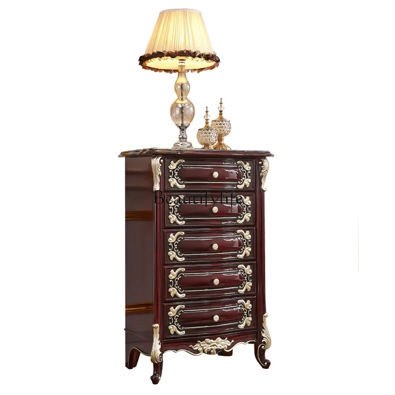

yj9 European-Style Chest of Drawers Bedroom Solid Wood Drawer Living Room Storage Locker