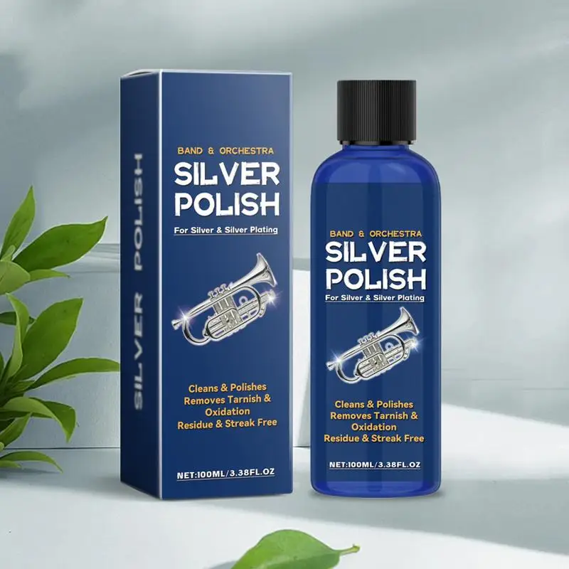 Silver Polish Cleaner Multipurpose Trumpet Polish Silver Jewelry Polish Sterling Silver Polish Silver Tarnish Remover with Cloth