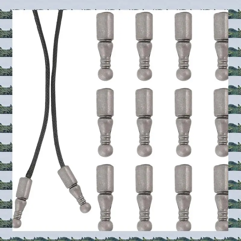 ABQR 12Pcs Bolo Tie Tips Replacement End Caps Long Alloy Cord Ends Smooth For Clothes Decoring Chain Bracelet DIY Crafts