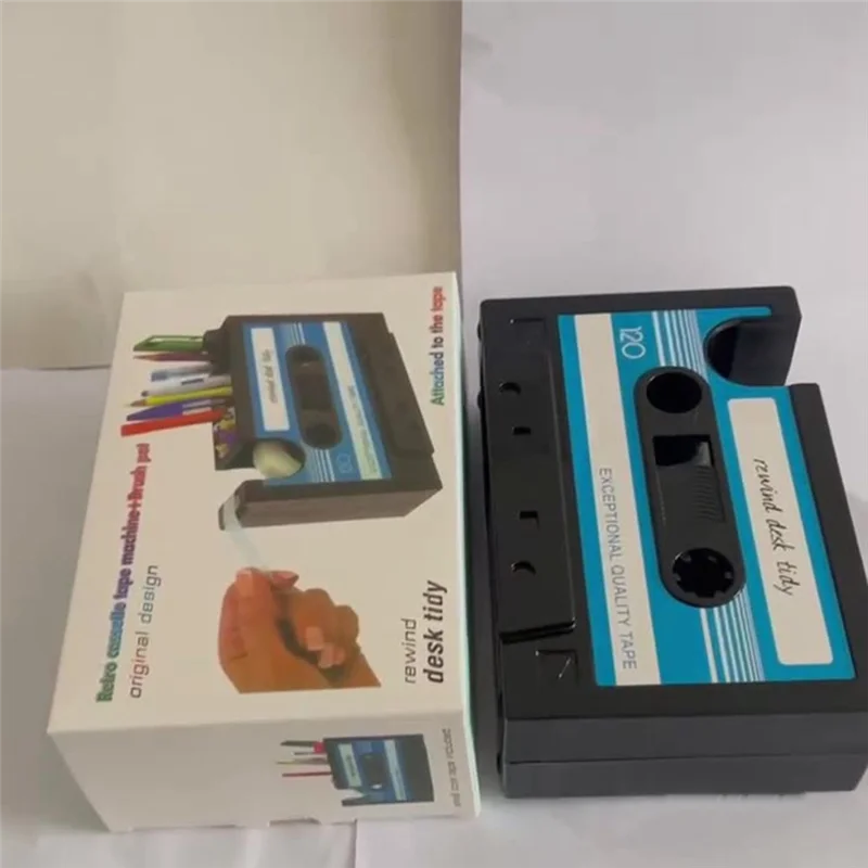 1 шт. диспенсер для ленты, держатель для ручек, ретро-диспенсер для кассетной ленты, забавный милый диспенсер для ленты, синий-черный
