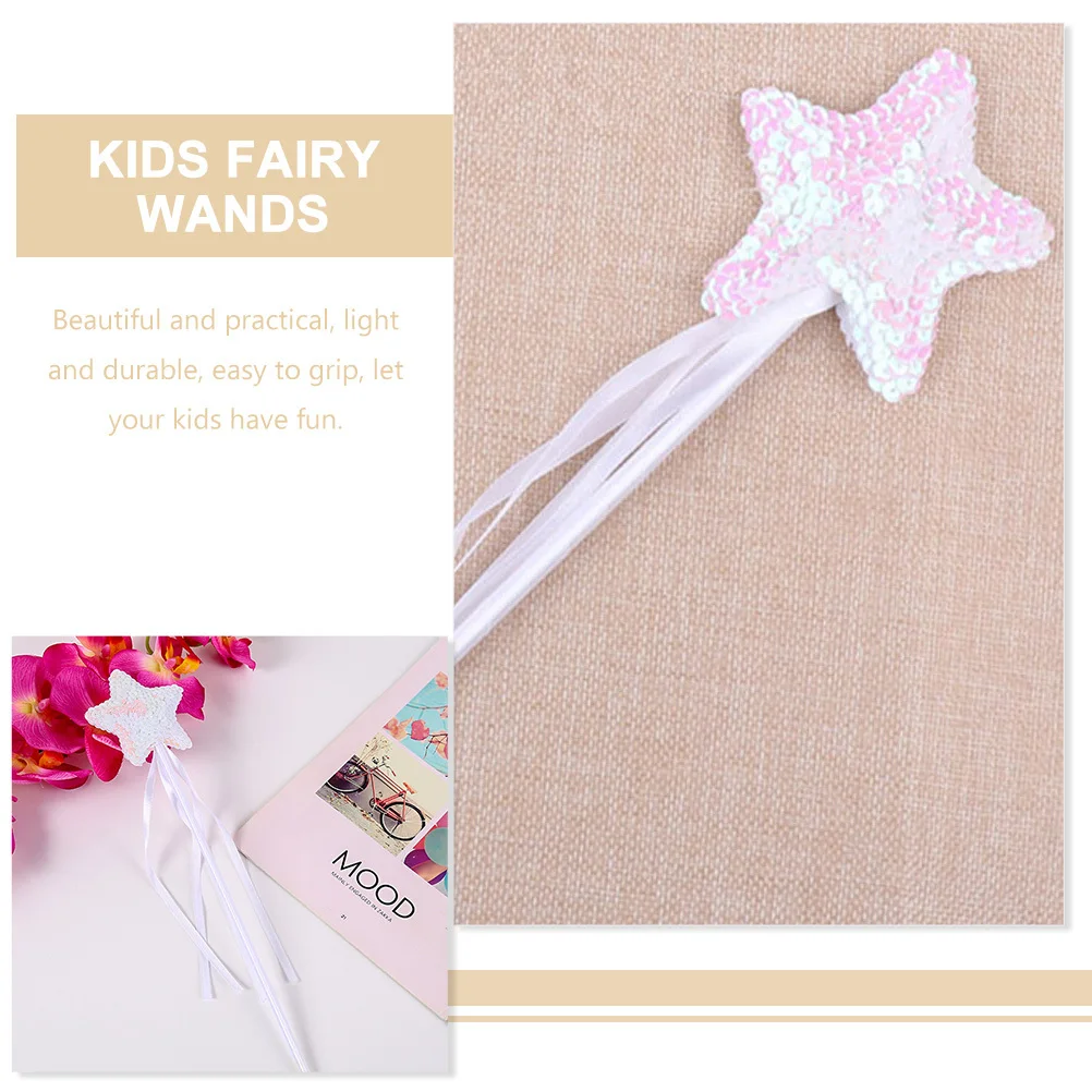 

6Pcs Star Wand Sequins Fairy Sticks Kids Stage Performance Props Birthday Party Favor Gift for Girls Fairy Wand