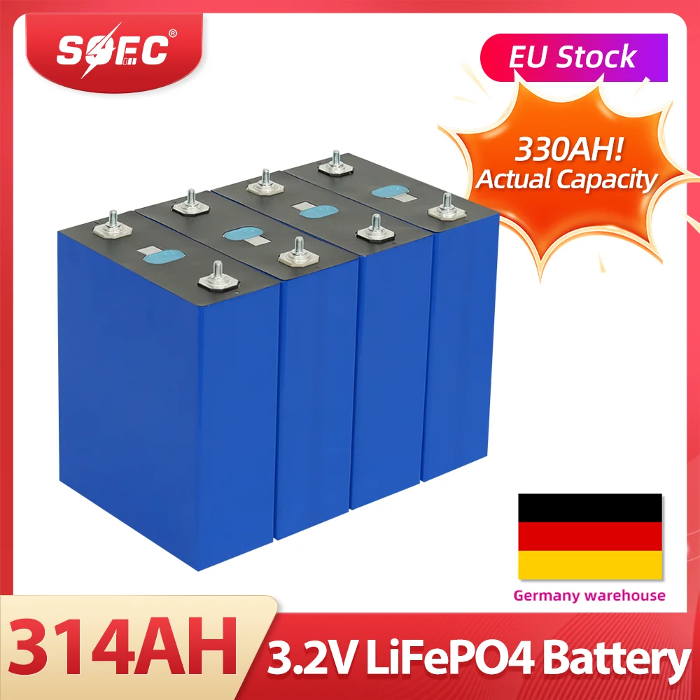 High Capacity 320Ah 3.2V Lifepo4 Battery Deep Cycle Lithium Iron Phosphate Cell for RV 12V 24V 48V Solar Energy Storage System