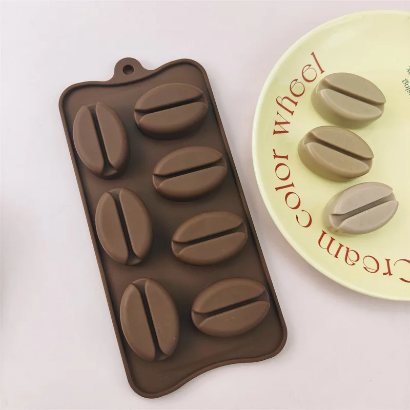 

Coffee Bean Silicone Mold, Chocolate Fondant Mold, Cake Decoration Mold, Ice Cube, Fire Paint Wax Tool, 7 Pcs